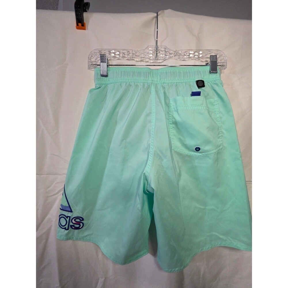 adidas boy's Swim Shorts XS Mint Green Classic Drawstring Trunks - Picture 4 of 6